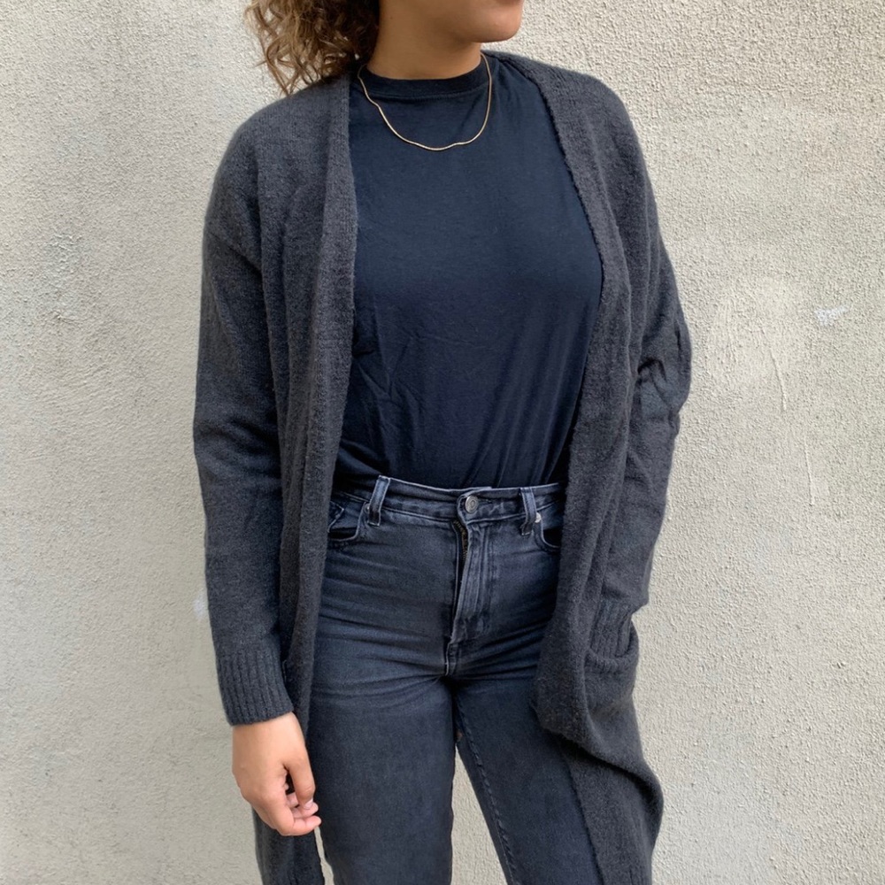 Gray cardigan